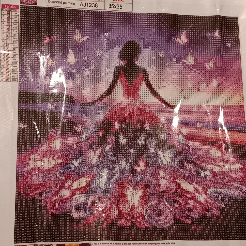 Butterfly Silhouette Lady Diamond Painting Kit 35x35